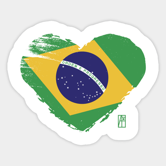 I love my country. I love Brazylie. I am a patriot. In my heart, there is always the flag of Brazile. Sticker by ArtProjectShop